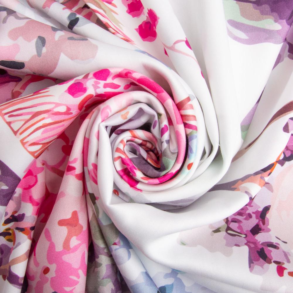 Ткань сатин для постельного белья однотонная 630/v-2 пион 130 гр/м2 210 ТС 240 см (26154)