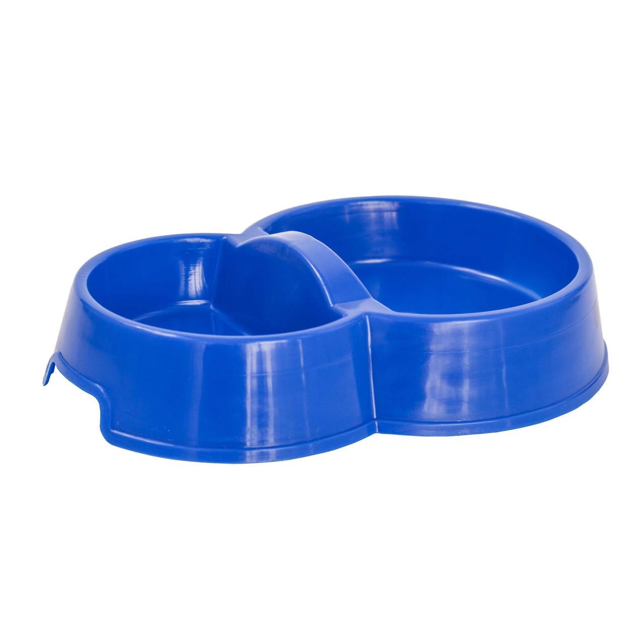 Миска подвійна для тварин вісімка №1 Весна Синій (2470732292)