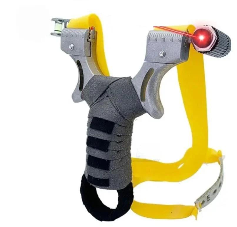 Рогатка спортивна металева з лазерним прицілом та керамічними кульками