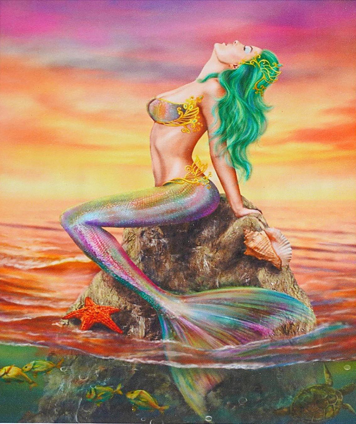 Алмазна мозаїка TK Group AL 86429/30 Русалонька зі стразами різної форми в коробці 40х50 см (24686727)