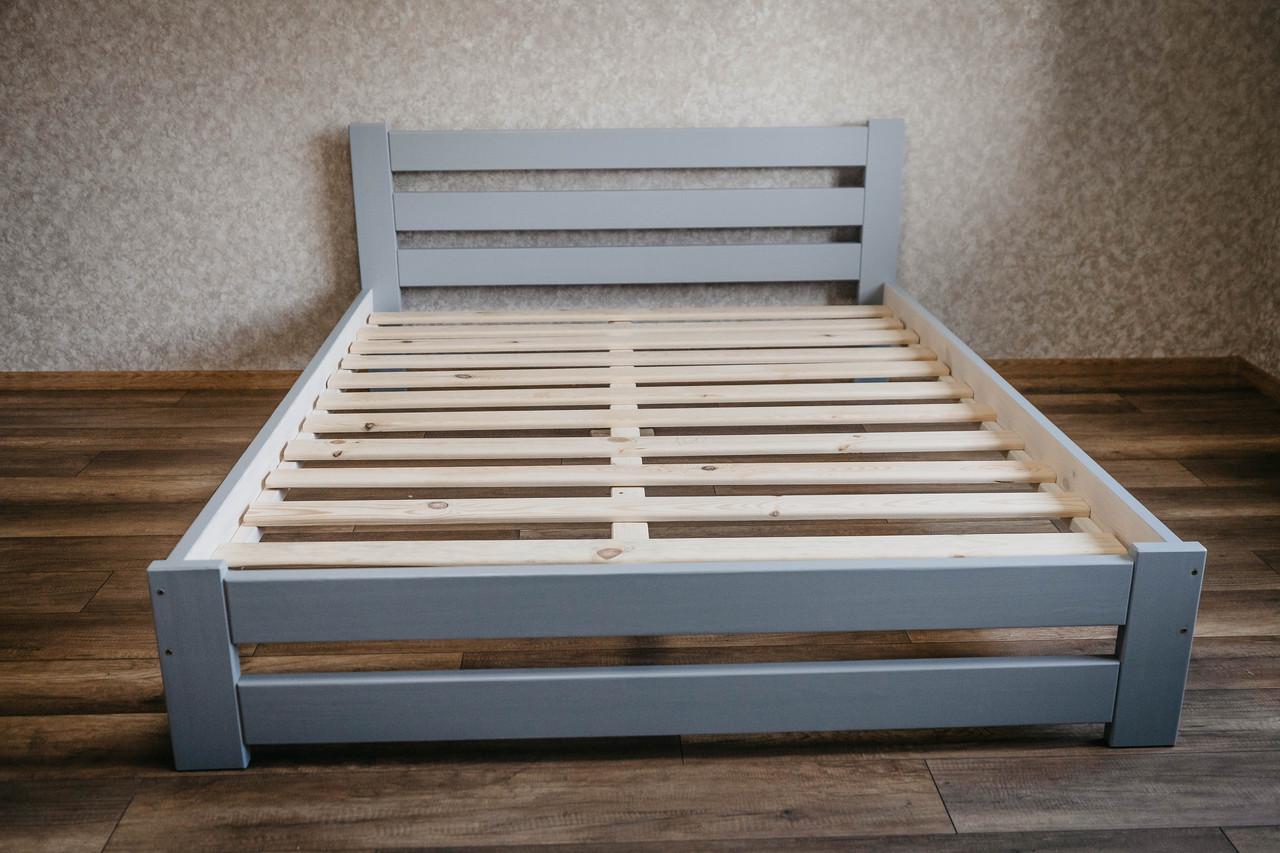 Ліжко двоспальне з масиву сосни 140x200 см Сірий (1868339515) - фото 8