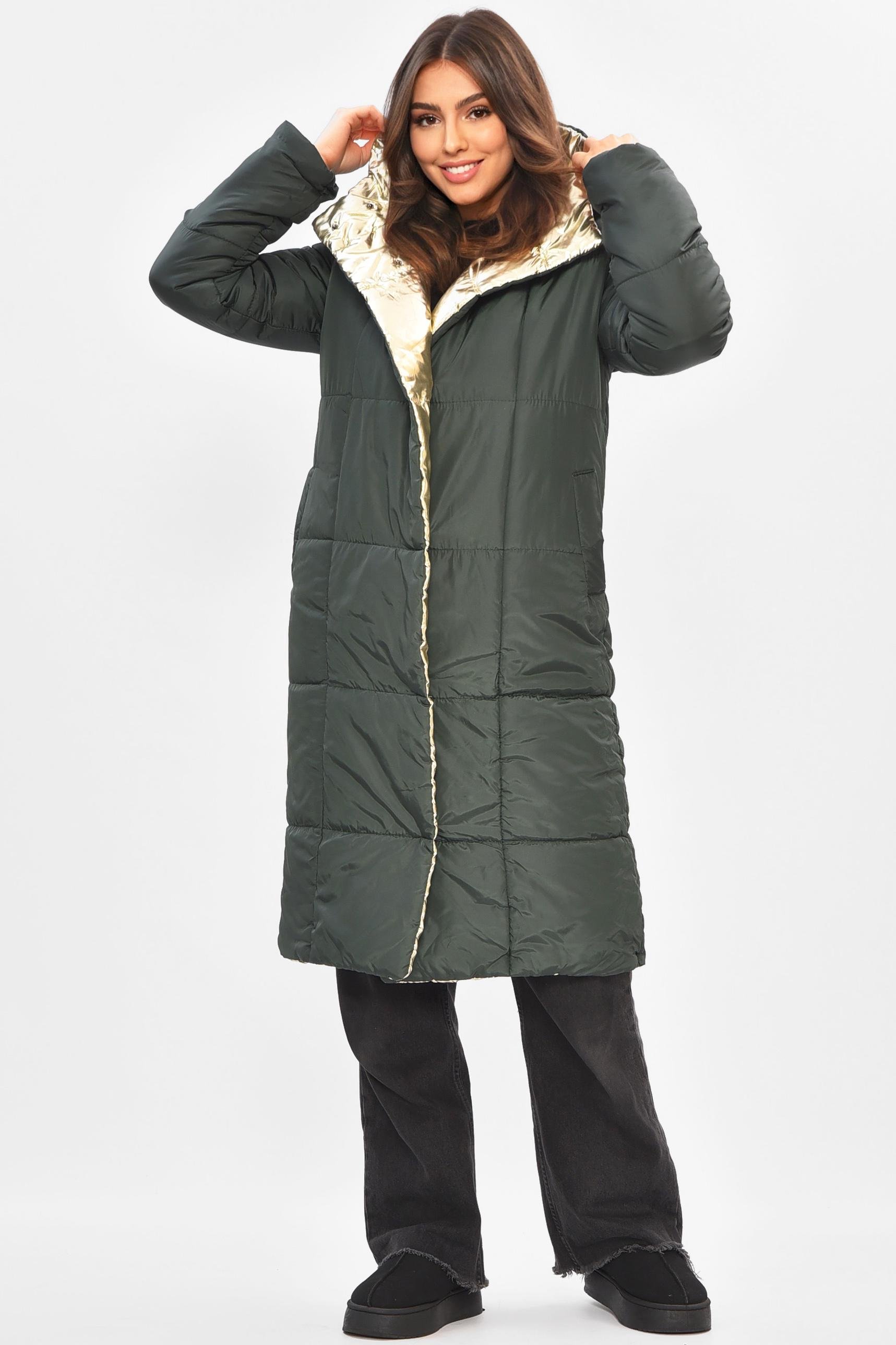 Куртка жіноча демісезонна двостороння L Золотистий (205280)