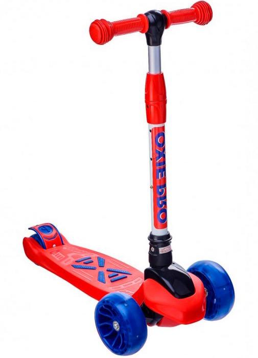 Самокат детский Maraton Macro Oxie с регулируемой ручкой и световыми колесами Красный (3168a951)