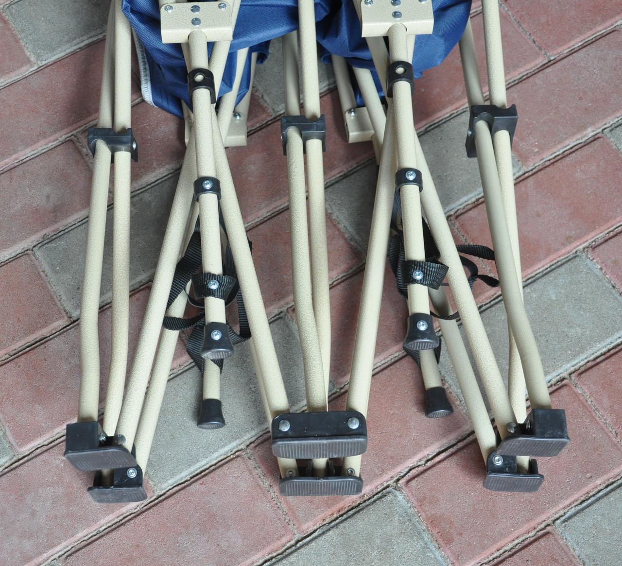 Туристична розкладачка на 10 ніжках до 130 кг з підголівником з чохлом Синій (2610842251) - фото 3 Туристична розкладачка на 10 ніжках до 130 кг з підголівником з чохлом Синій (2610842251) - фото 3