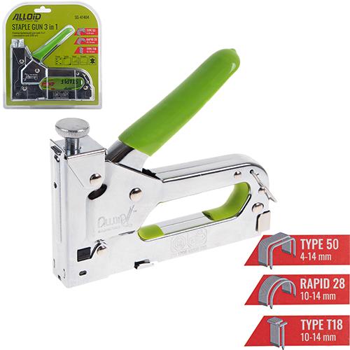 Степлер будівельний Alloid для скоб 3в1 з 600 скобами Хром (00000054365) - фото 2 Степлер будівельний Alloid для скоб 3в1 з 600 скобами Хром (00000054365) - фото 2