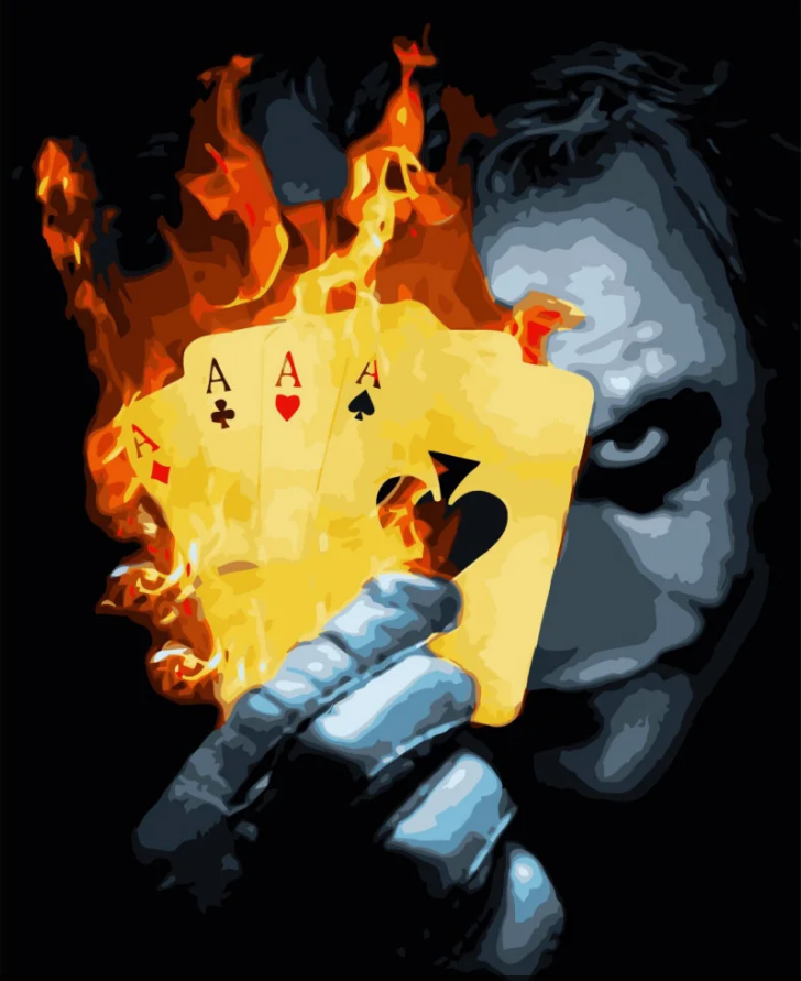 Картина по номерам Strateg Джокер с картами 40x50 см (VA-2078)