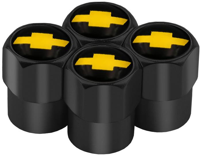 Ковпачки на ніпель СlassyCap Chevrolet 4 шт. Black (12911)