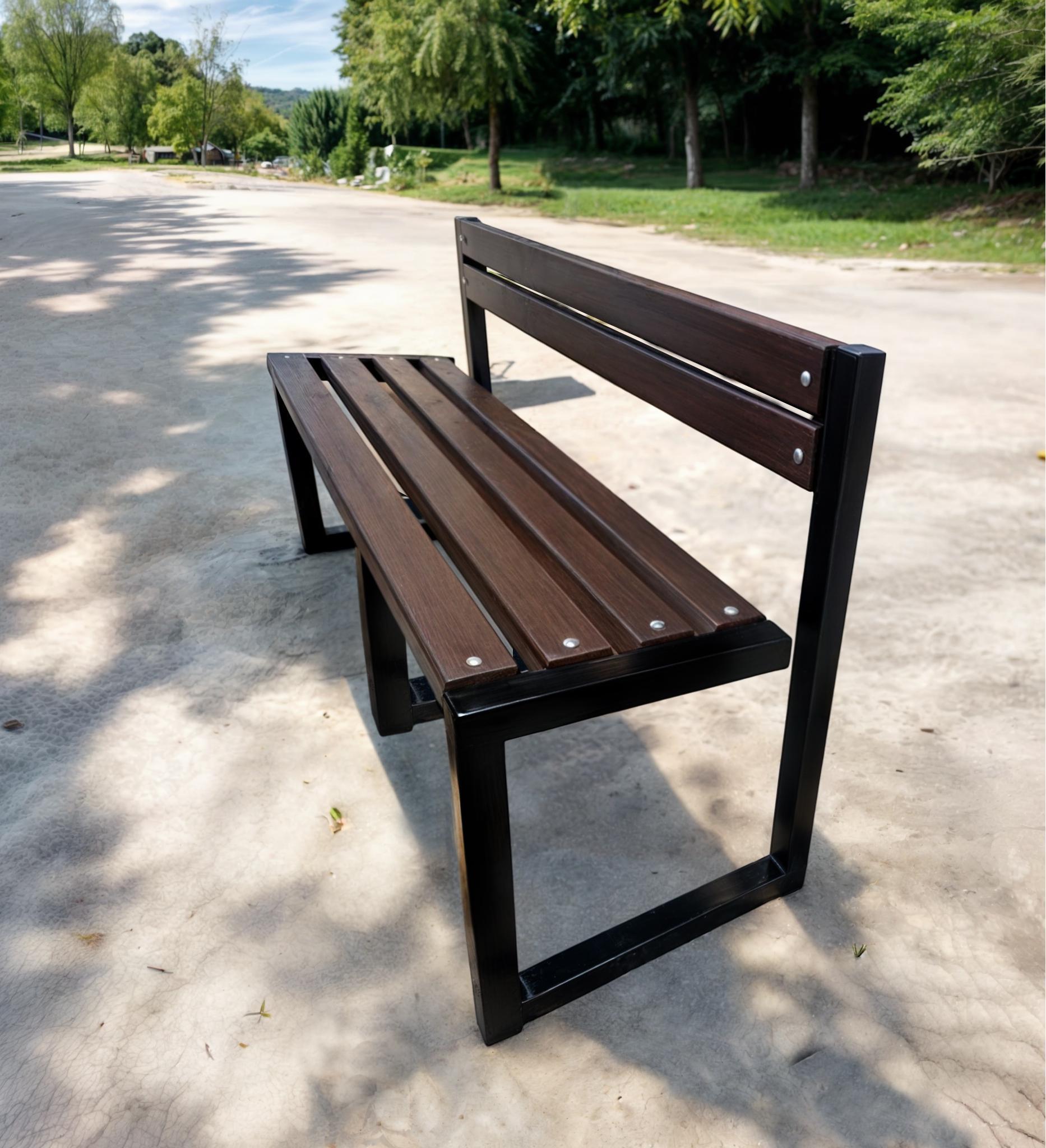 Скамейка садовая ТОБІ ШО Лофт Бенч со спинкой без подлокотников 2,2 м Орех (25589131) - фото 3 Скамейка садовая ТОБІ ШО Лофт Бенч со спинкой без подлокотников 2,2 м Орех (25589131) - фото 3