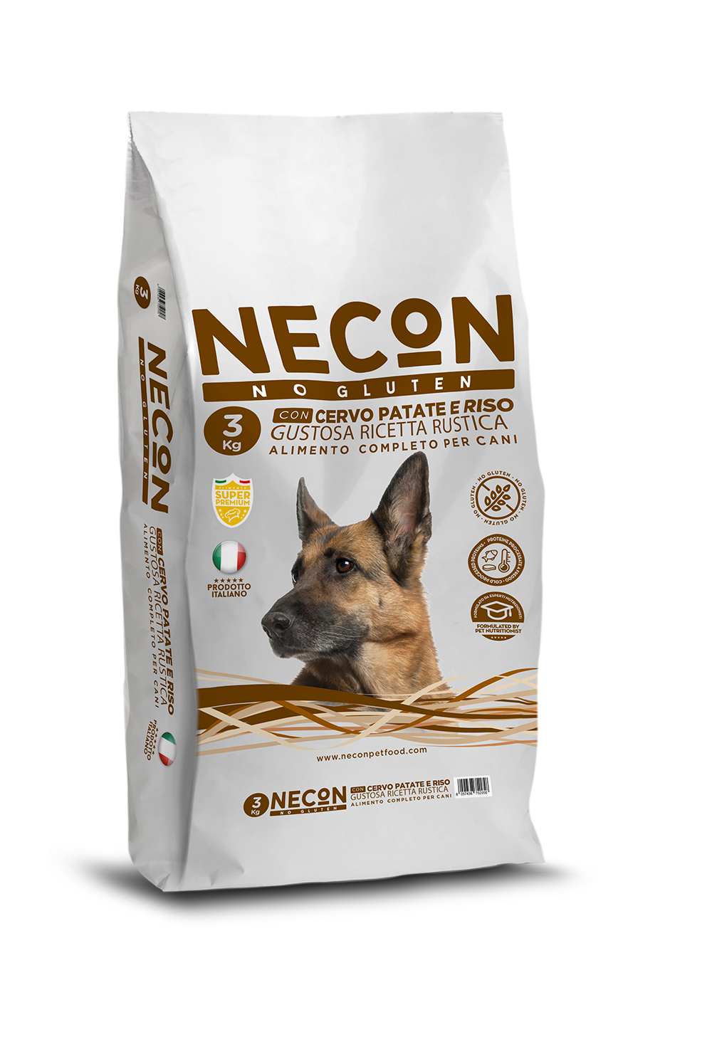 Сухий корм для собак Necon No Gluten Dog With Deer Potatoes and Rice 3 кг (NECN08)