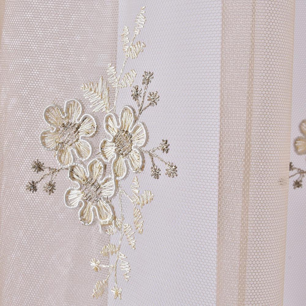 Тканина тюль фатин Беладонна V-8 з вишивкою 295 см Nude (26375) - фото 3 Тканина тюль фатин Беладонна V-8 з вишивкою 295 см Nude (26375) - фото 3