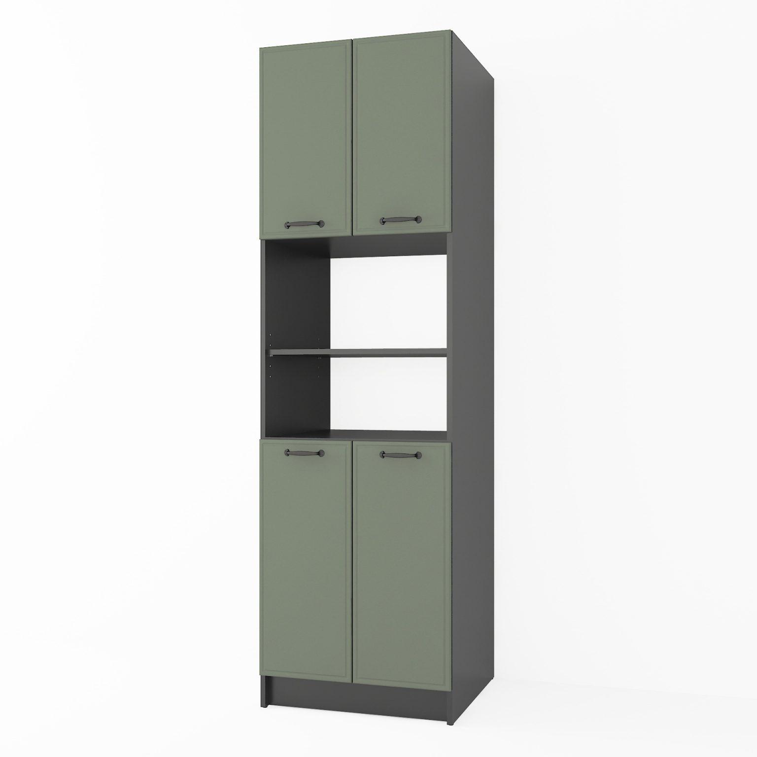 Пенал для кухни Id27-K75 600x2004x588 мм Черный/Камуфляжный