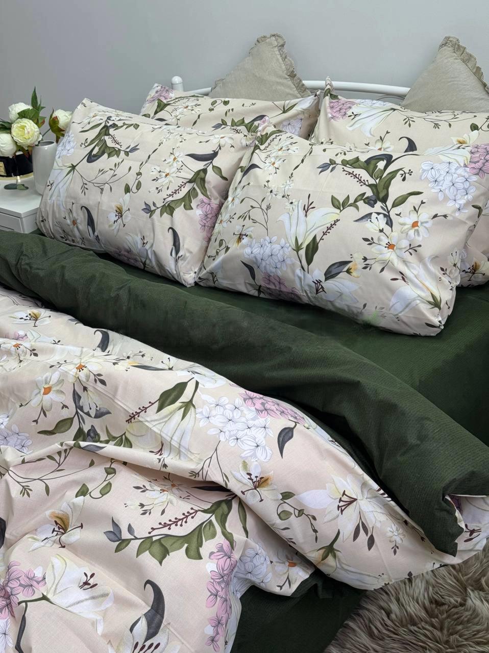 Комплект постельного белья Палау хлопковое двуспальное 180x220/70х70 см Бежевый (32367854)