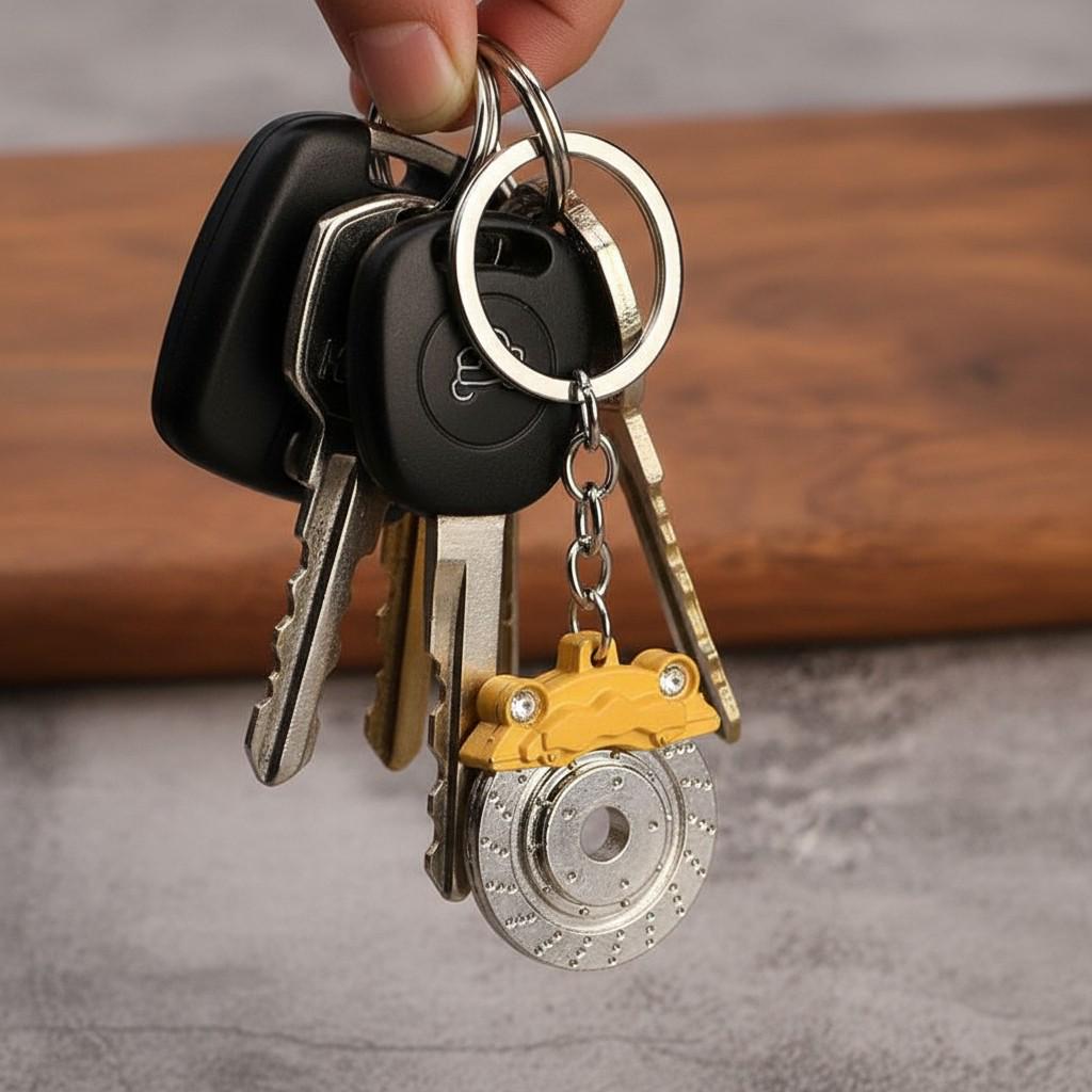 Брелок для ключей Тормозной диск автомобиля металлический Желтый (99_13_0_2С) - фото 6 Брелок для ключей Тормозной диск автомобиля металлический Желтый (99_13_0_2С) - фото 6