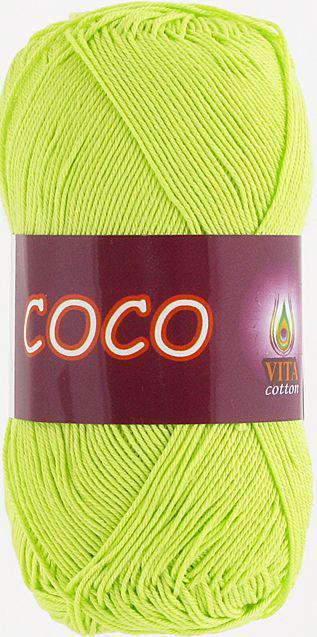 Пряжа Vita Cotton Coco 4309 салатовая (3386)