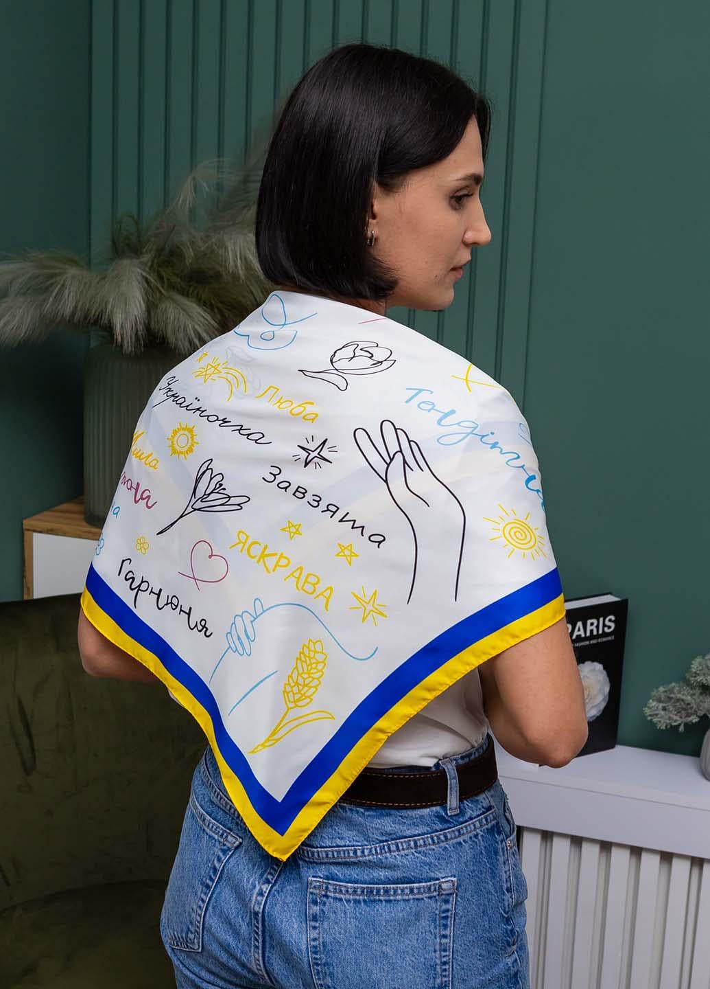 Платок патриотический атлас 70х70 см (С70100-17)