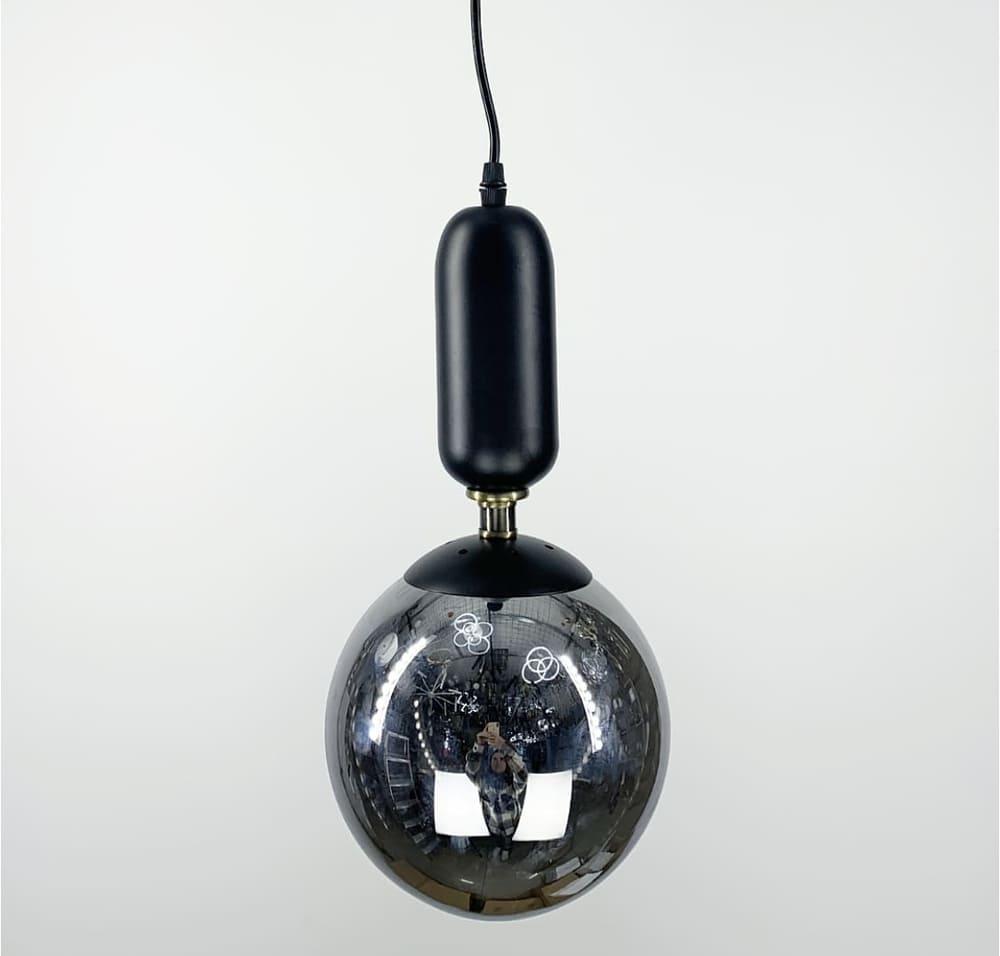 Підвісний світильник LineF з об'ємним плафоном Чорний/Графітовий (12015/1 BK+GR) - фото 1