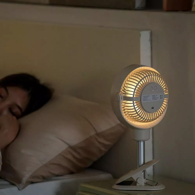 Вентилятор акумуляторний UKC настільний висувний на прищіпці DK White (WT-RD12) - фото 3