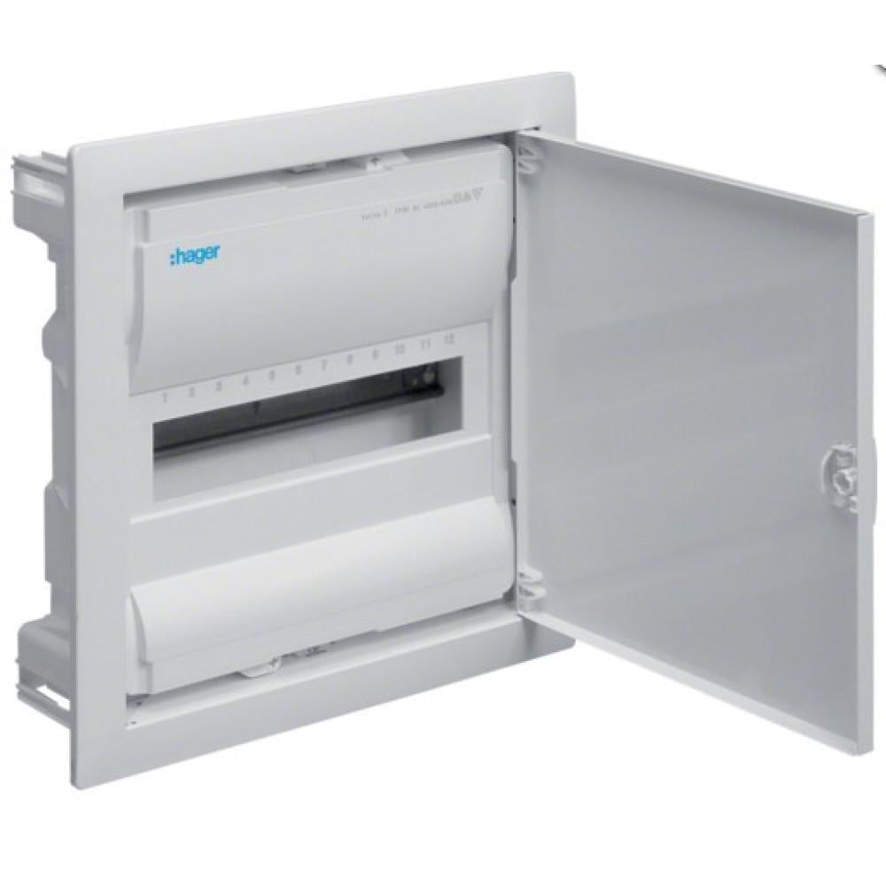 Щит розподільчий внутрішній Hager Volta на 12/14 модулів з металевими дверцятами (VU12UA)