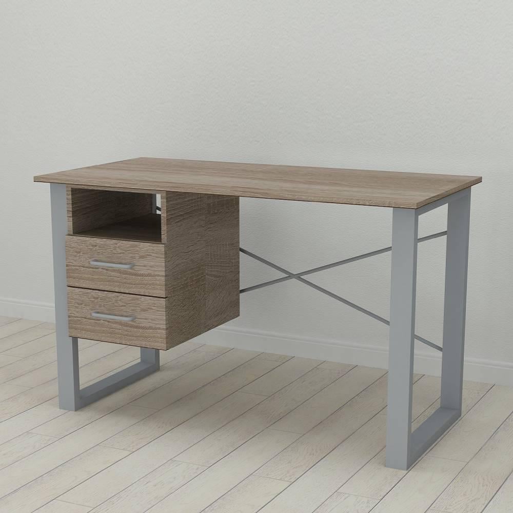 Письмовий стіл із ящиками Ferrum-decor Оскар метал/ДСП 16 мм 750x1200x700 мм Сірий/Дуб Дуб Сонома Трюфель (FRD-103272) - фото 2 Письмовий стіл із ящиками Ferrum-decor Оскар метал/ДСП 16 мм 750x1200x700 мм Сірий/Дуб Дуб Сонома Трюфель (FRD-103272) - фото 2