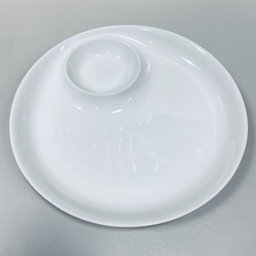 Блюдо порцелянове S&T 503597-1 кругле з соусницею 30 см