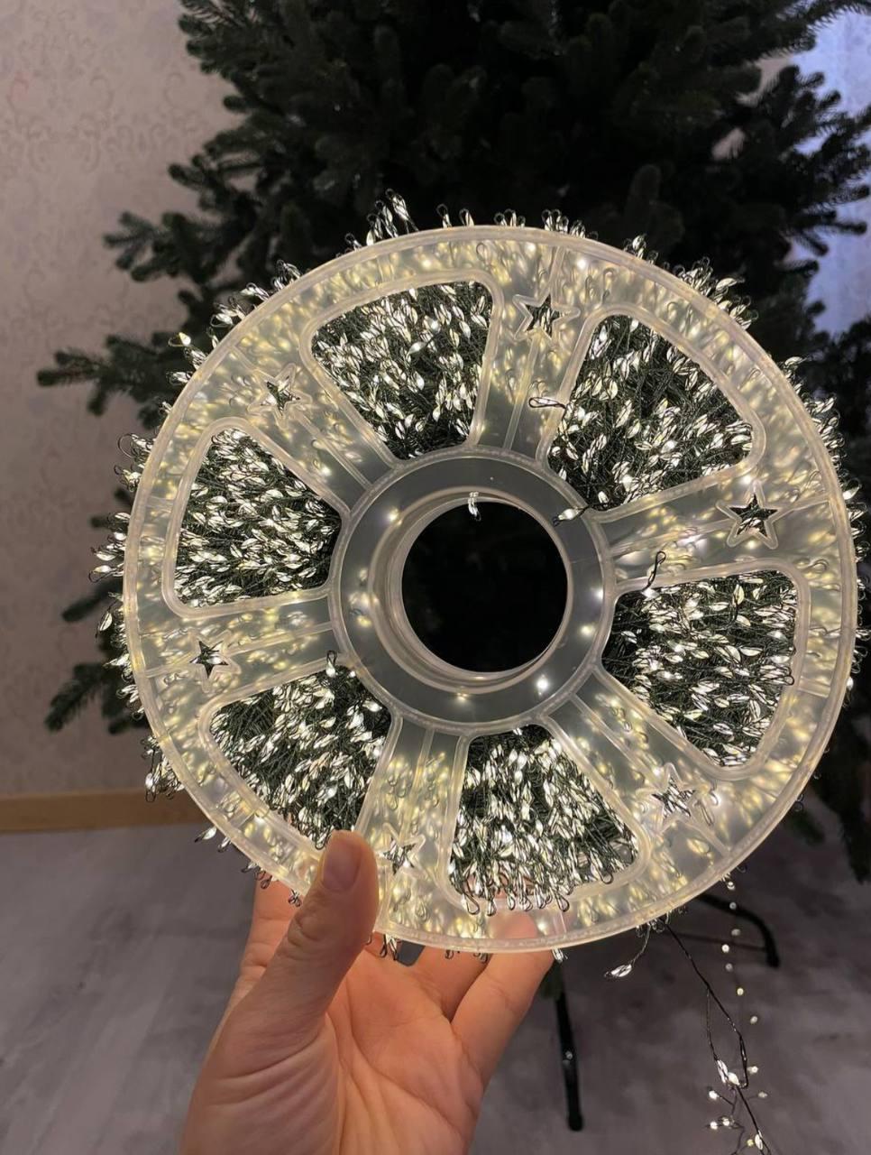 Гірлянда Мішура 50 м 1500 LED Білий теплий/Зелений дріт (347576) - фото 5 Гірлянда Мішура 50 м 1500 LED Білий теплий/Зелений дріт (347576) - фото 5