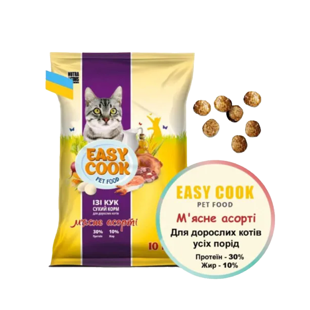 Корм для котів сухий Nutra Five Stars для котів Easy Cook CAT м'ясне асорті 10 кг - фото 2