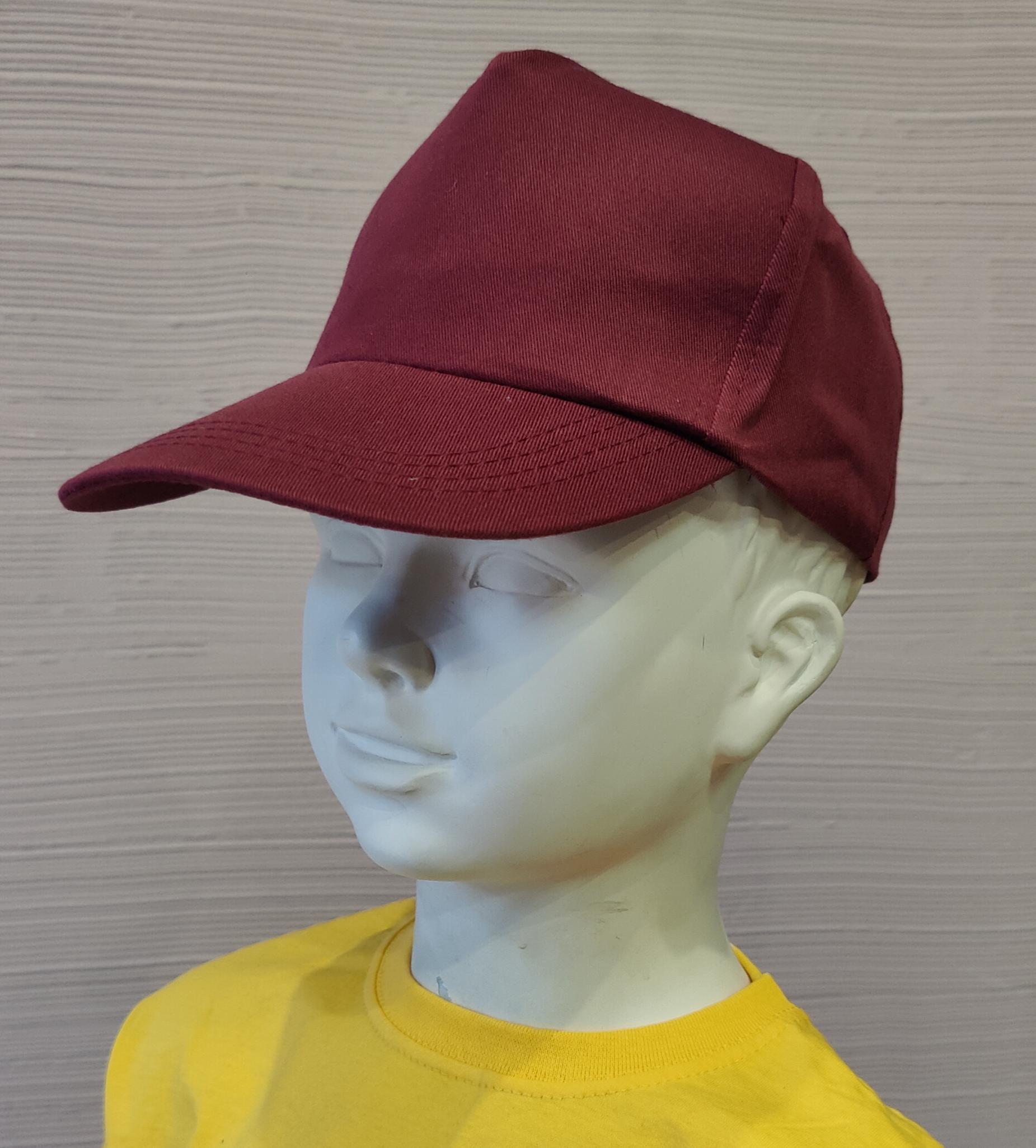 Кепка 5-ти панельная на липучке Бордовый (27571922)