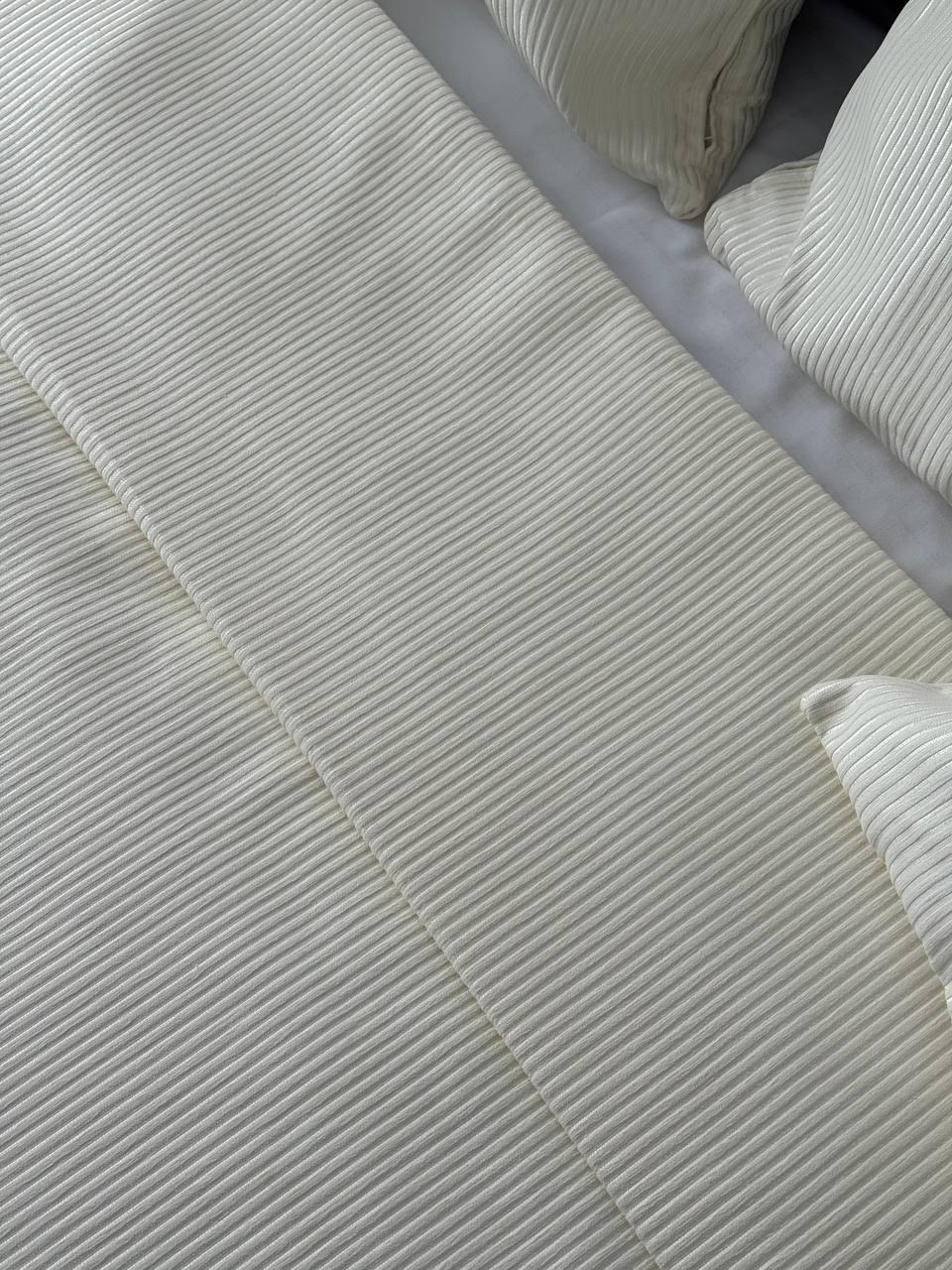 Покрывало с премиальными полосками хлопок 260х250 см Молочный (73901-2-260x250cm) - фото 8 Покрывало с премиальными полосками хлопок 260х250 см Молочный (73901-2-260x250cm) - фото 8