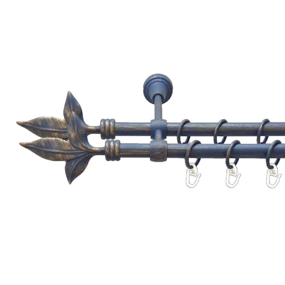 Карниз Orvit Листок двухрядный гладкий 240 см Золотой/Голубой (00-00009084)