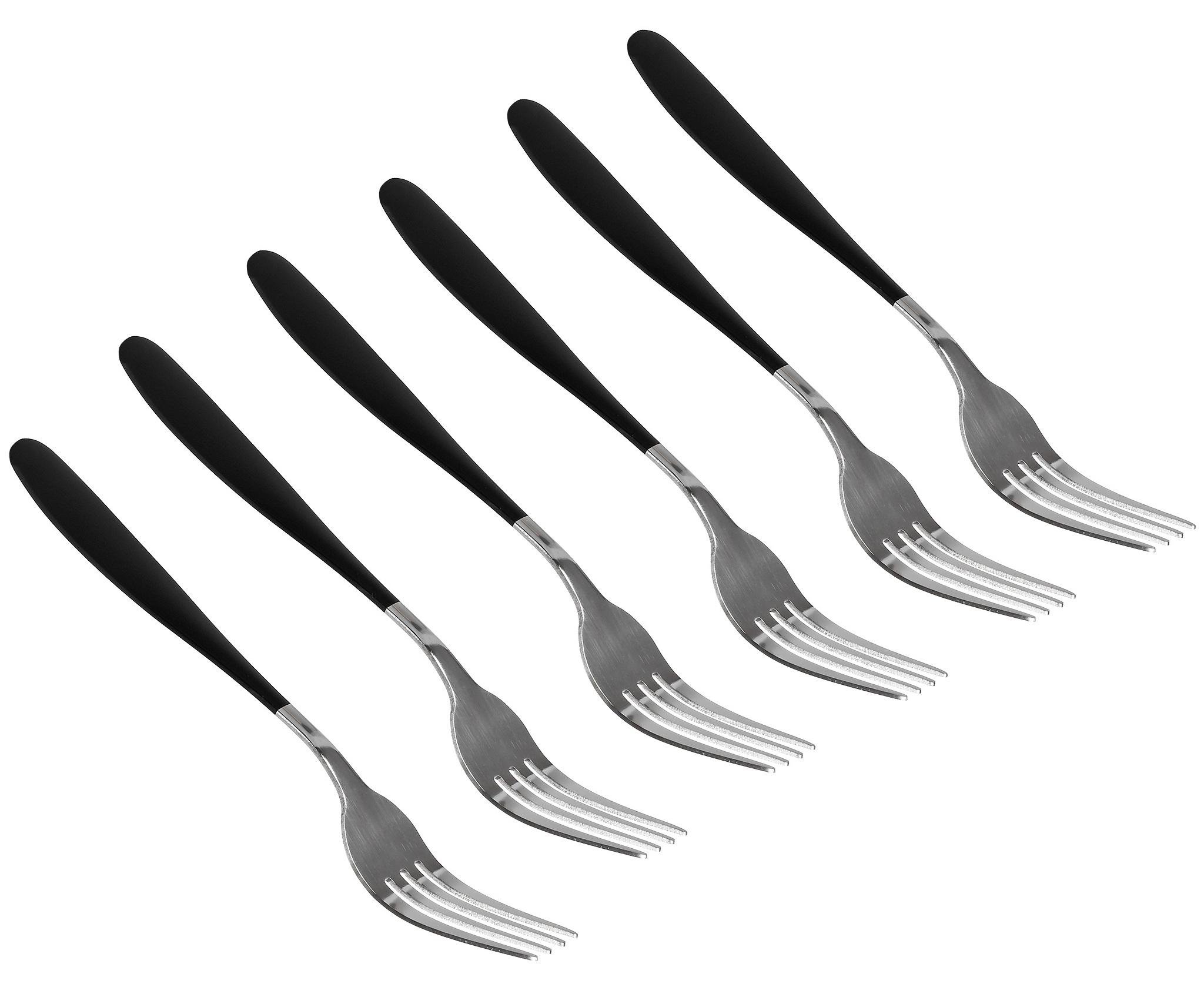 Набор столовых вилок Stenson из нержавеющей стали 6 шт. Black Mat (30497)