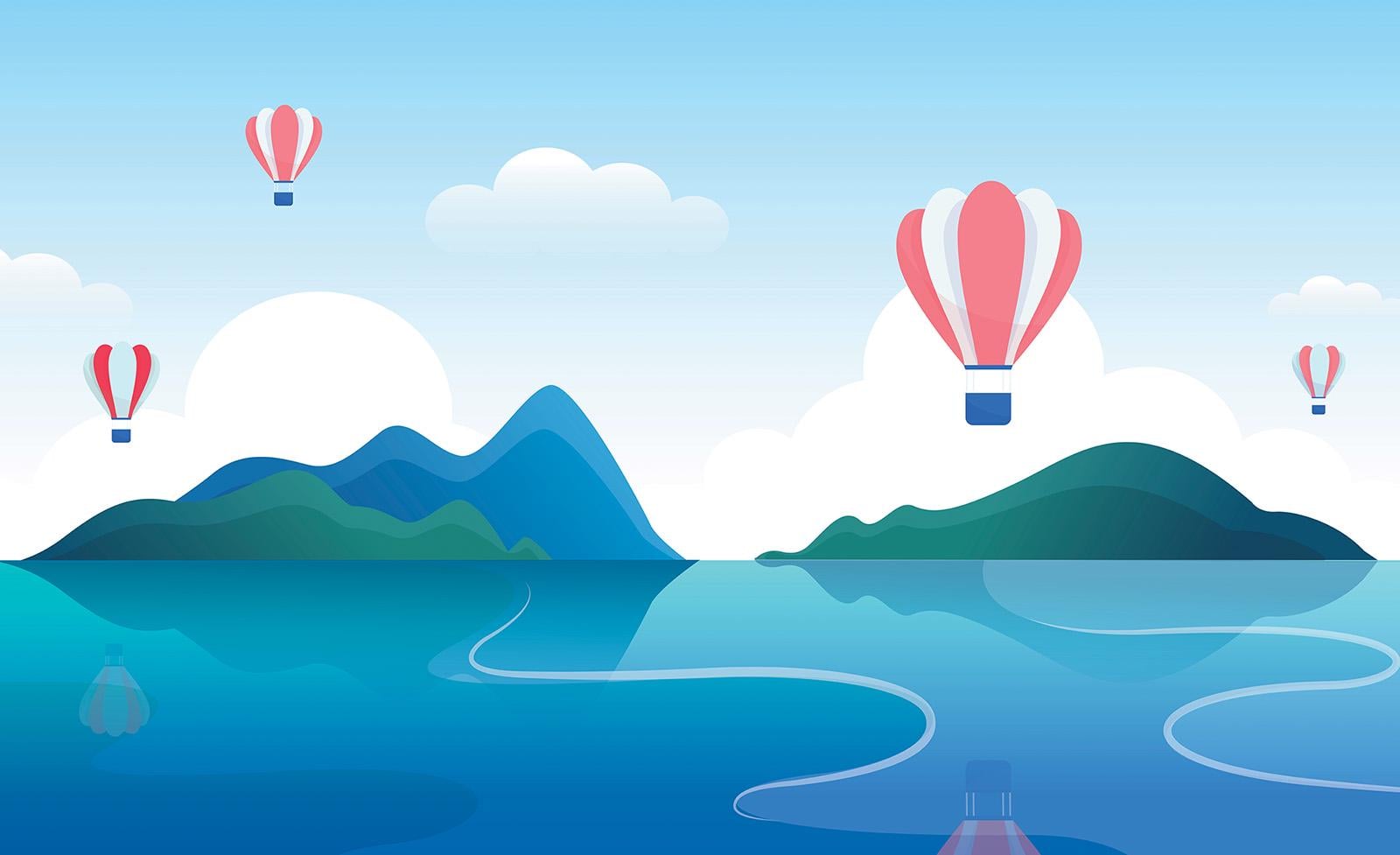 Фотообои детские 460x300 см Consalnet Полет на воздушном шаре (13607P12)