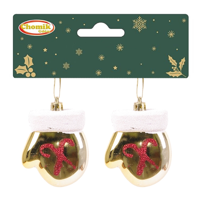 Набор новогодних подвесок Перчатка 7,5 см 2 шт. (43238)