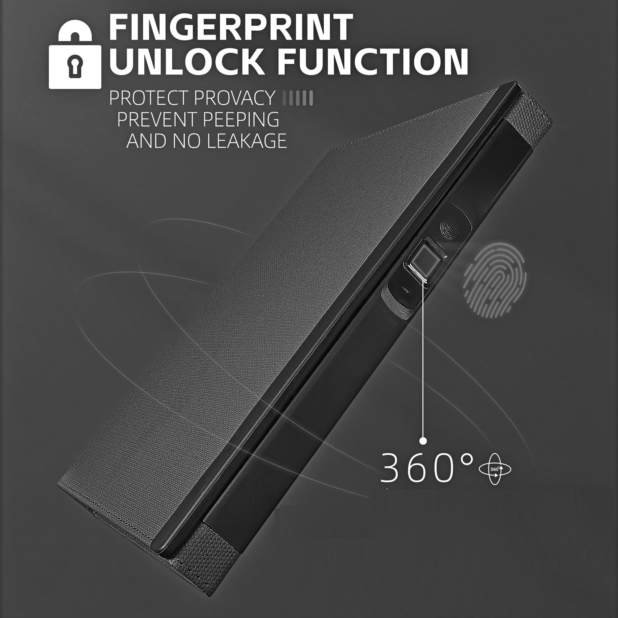 Смарт-блокнот AB tech c отпечатком пальца Touch ID и беспроводной зарядкой Черный - фото 3 Смарт-блокнот AB tech c отпечатком пальца Touch ID и беспроводной зарядкой Черный - фото 3