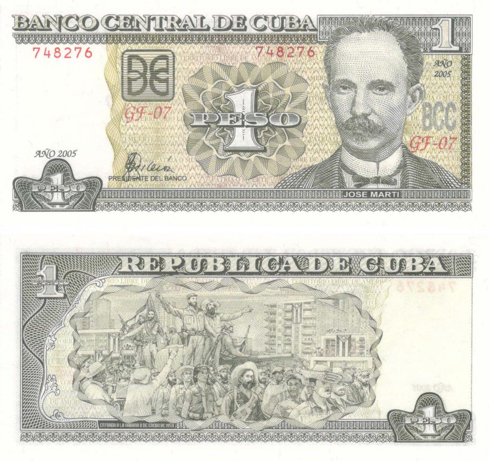 Коллекционная банкнота Куба 1 песо 2005 UNC P121e (Б03919)