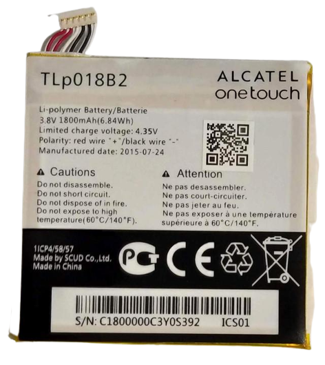 Аккумулятор для Alcatel Y910/TIP034B2 1800 mAh (000021332)