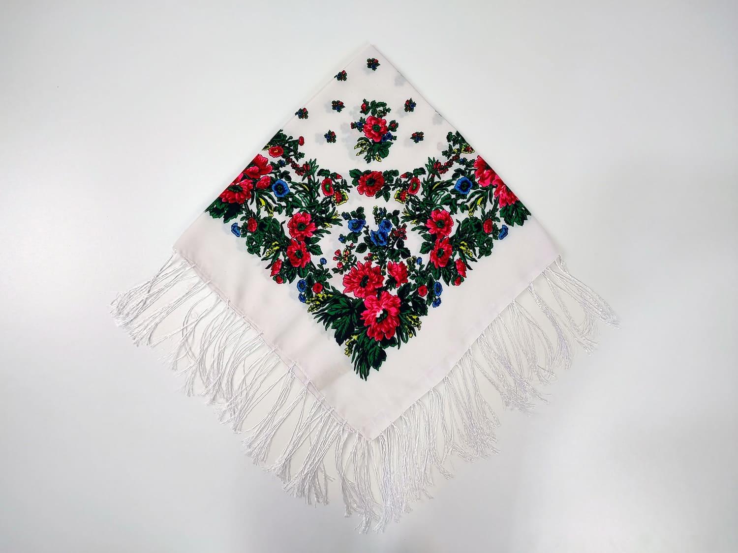 Платок и тороками 80x80 см Белый (30070655)