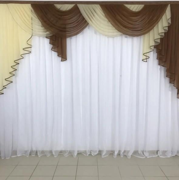 Ламбрекен шифон 3 м Коричневый (352)