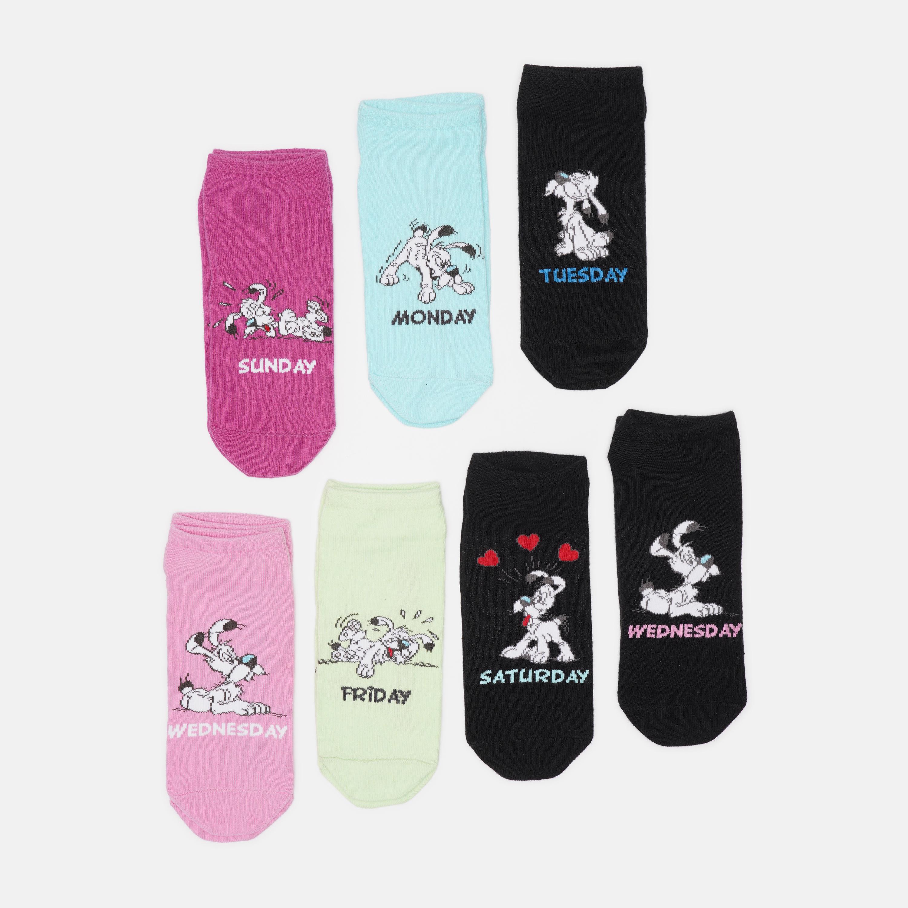 Носки C&A 7 пар р. 35-38 Черный/Розовый (2809798402671)