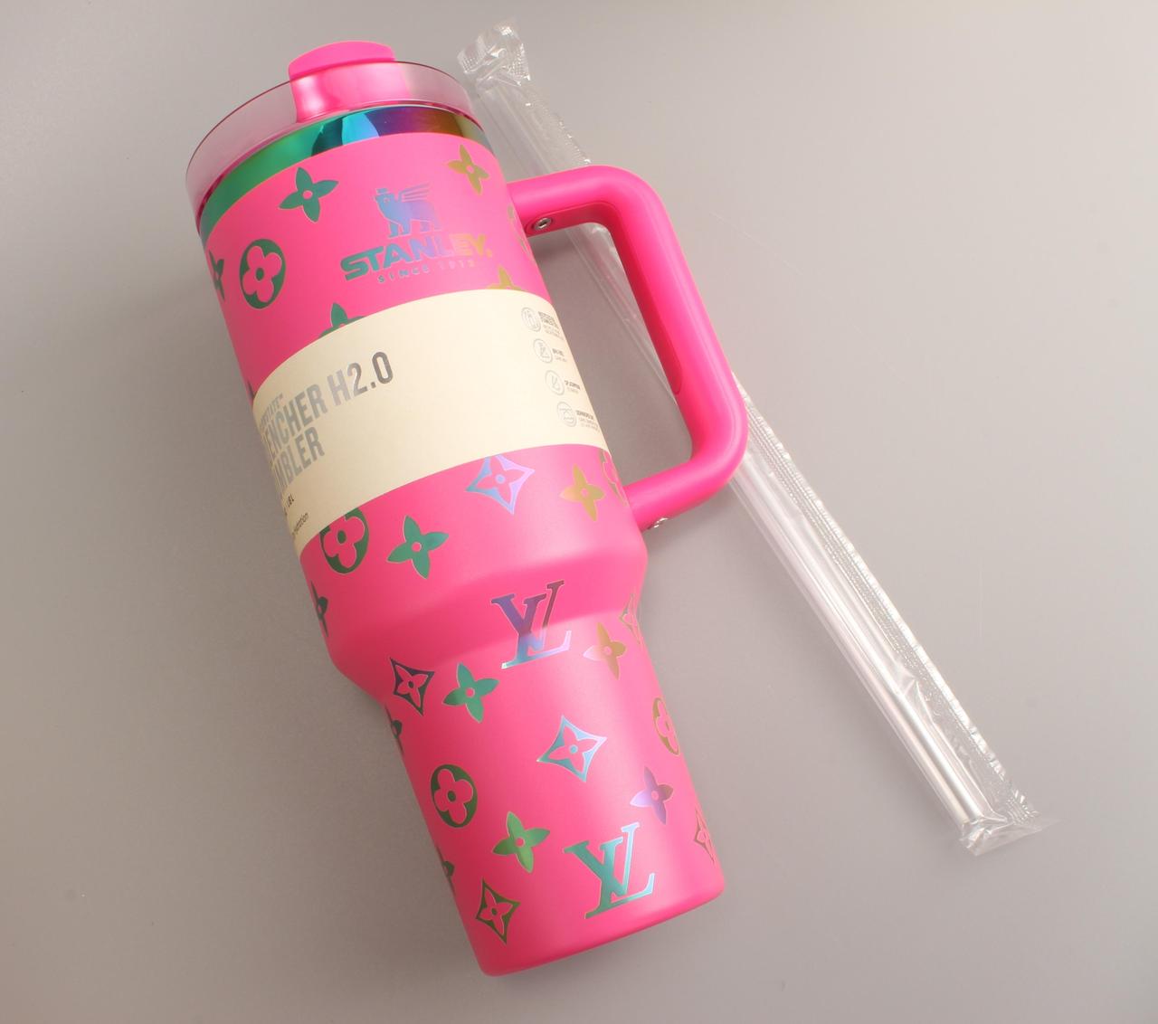 Термочашка Stanley Quencher H2.0 Tumbler из нержавеющей стали 1,18 л Neon Pink Monogram (KT6007834)