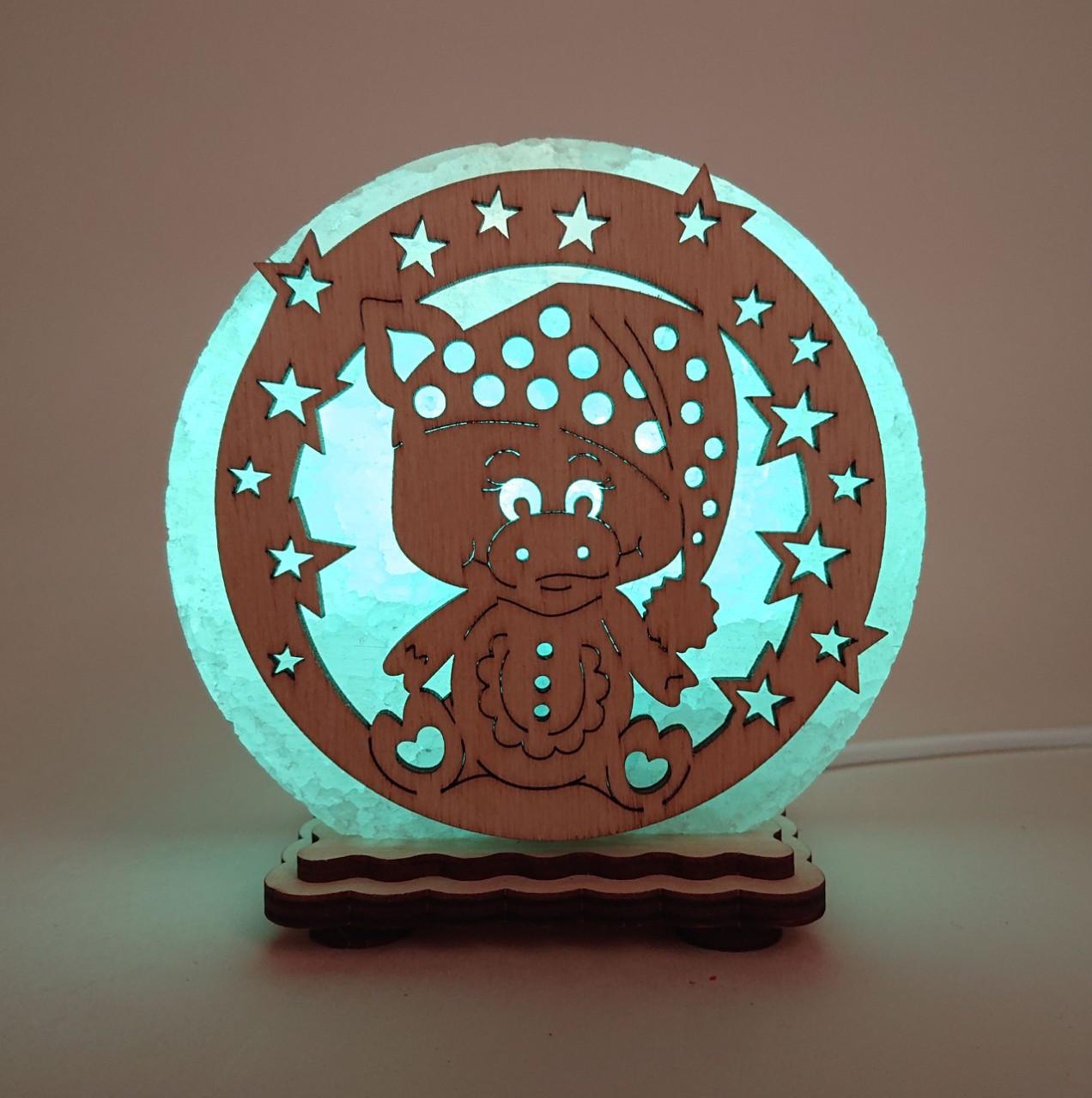 Соляной светильник Хрюша в звёздах (KM-00015-b)