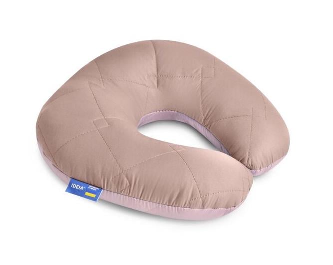 Подушка рогалик для подорожей IDEIA Travel 32х32 см Пудровий/Бежевий (CN38478)