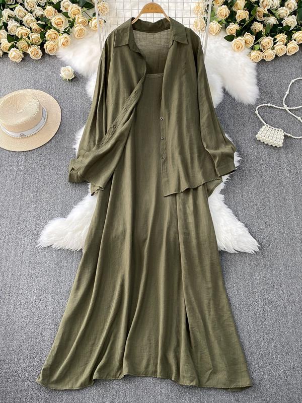 Костюм-двойка женский летнее платье и рубашка L (GF-13) - фото 1