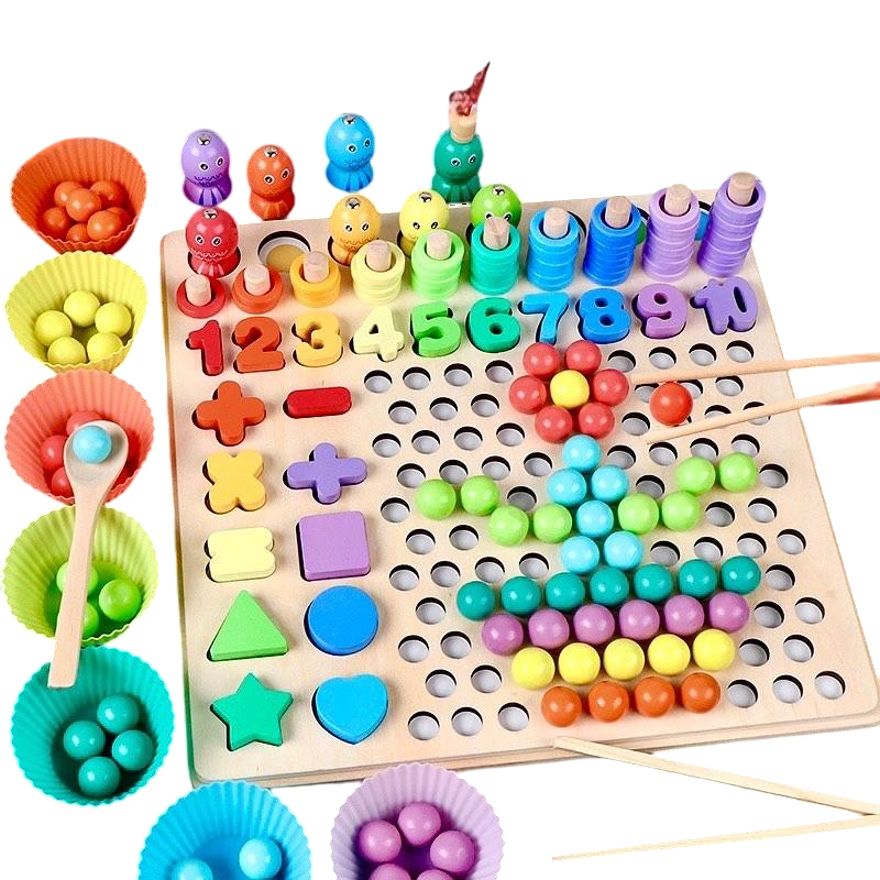 Розвиваюча дерев'яна гра Fun Game WD13118 Сортер Монтессорі 5в1 з риболовлею (1531076615)