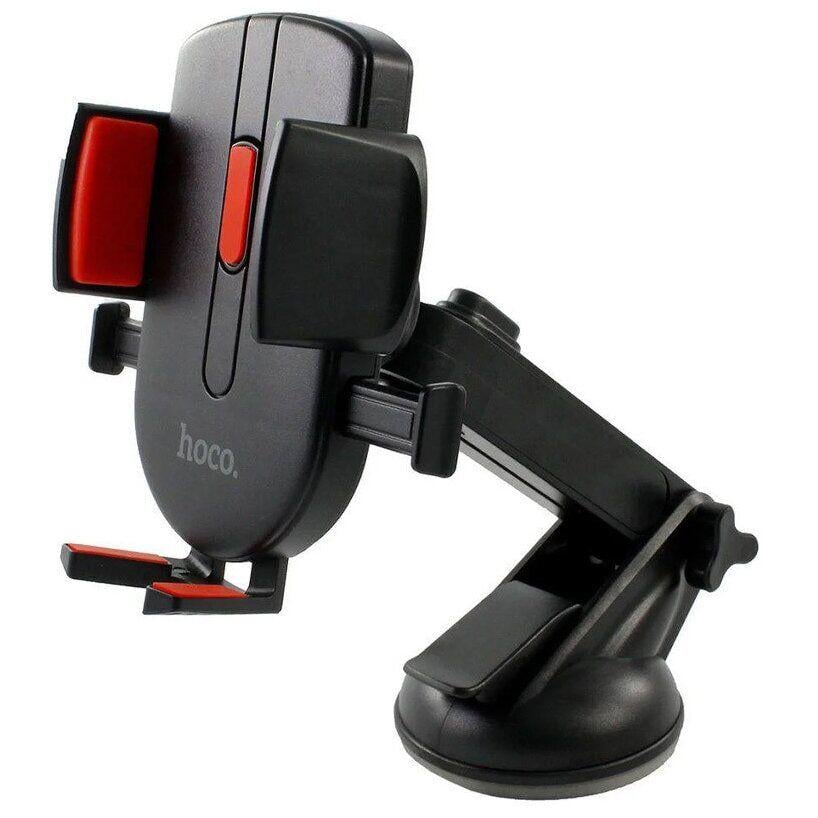 Автодержатель для телефона зажим под весом Hoco CAD01 жесткая ножка Black/Red (307378)