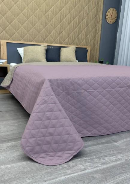 Покрывало двухстороннее микрофибра Decorator Microfiber Ромб 160х215 см Сиреневый/Бежевый (85-118 1) - фото 7