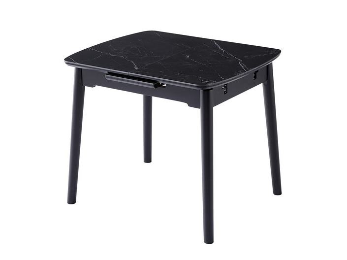 Стіл обідній розсувний Vetro Mebel 900-1200x750x760 мм Чорний онікс/Чорний (TМ-87-1) - фото 1