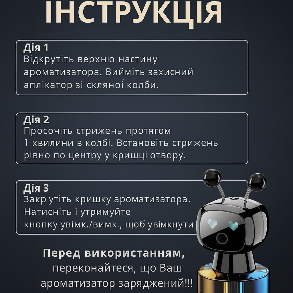 Ароматизатор автомобільний Robot інтерактивний автоматичний (2662771704) - фото 5 Ароматизатор автомобільний Robot інтерактивний автоматичний (2662771704) - фото 5