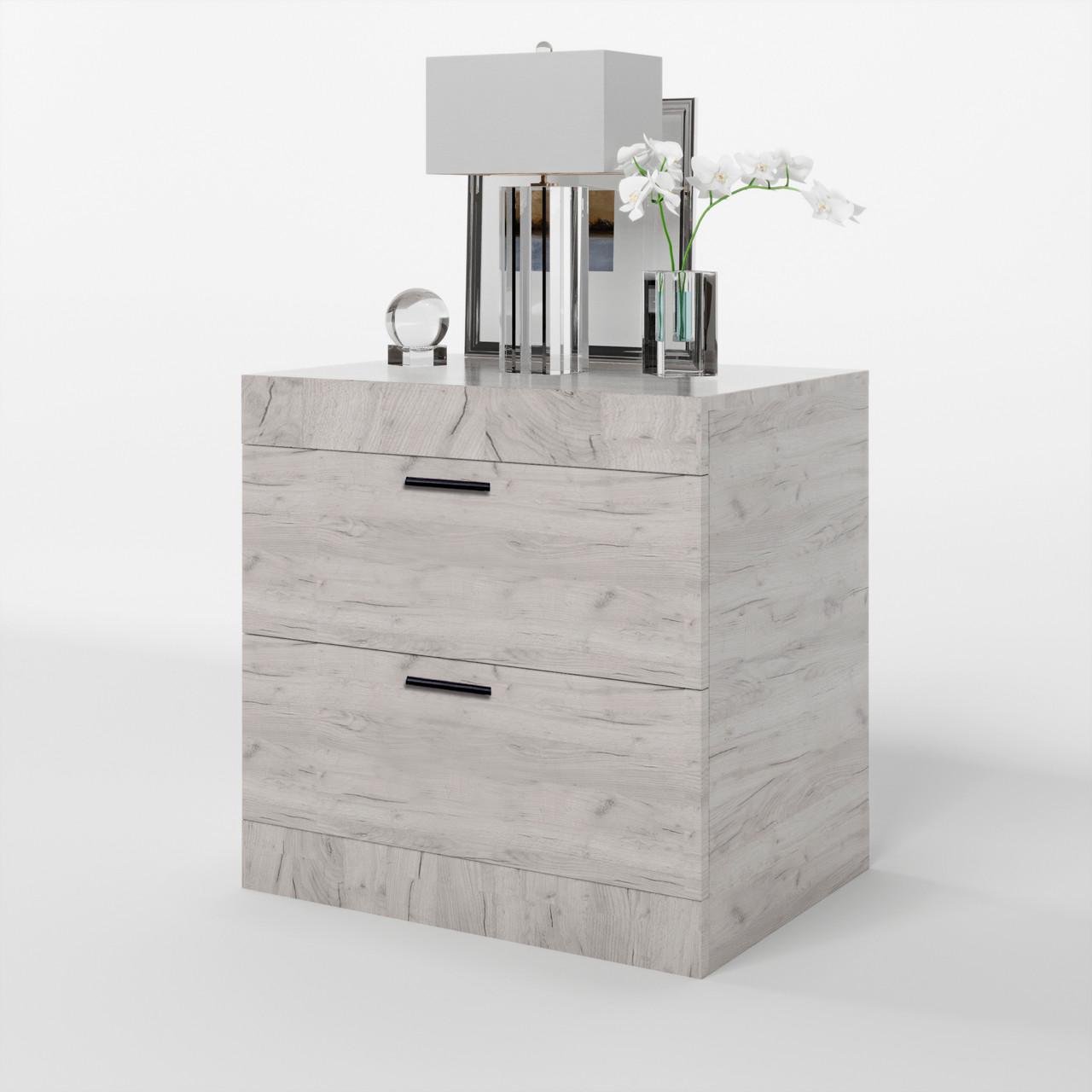 Тумба прикроватная Еверест Соната 50х38х50 см Дуб Крафт/Белый (DTM-2711)