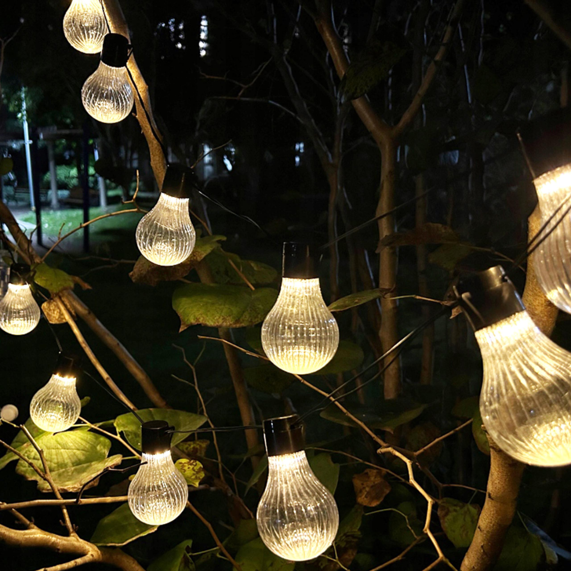 Гирлянда декоративная GardenLine SOL3620 садовая на солнечной батарее для освещения сада 20 LED 2+3,8 м Теплый белый