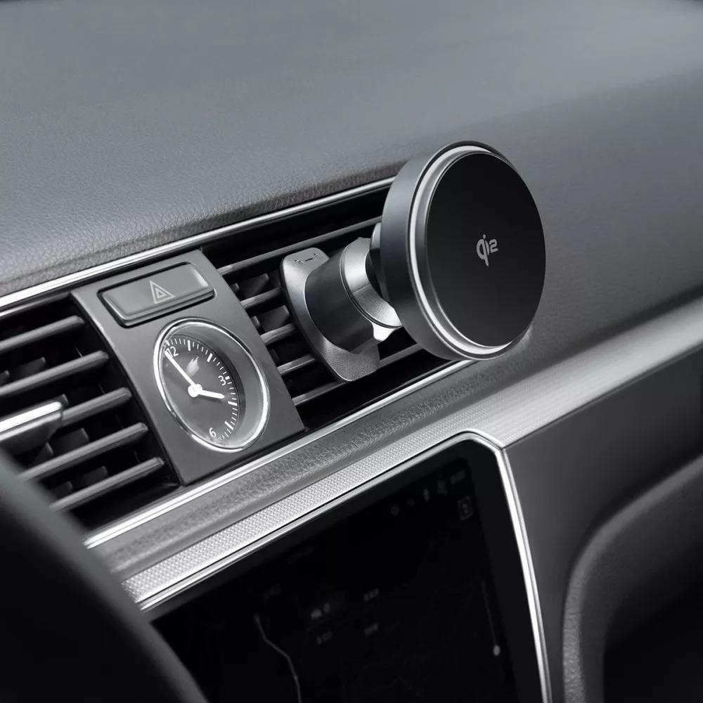 Автомобільний тримач з бездротовим зарядним пристроєм Proove Light Circle Qi2 15W Black - фото 3